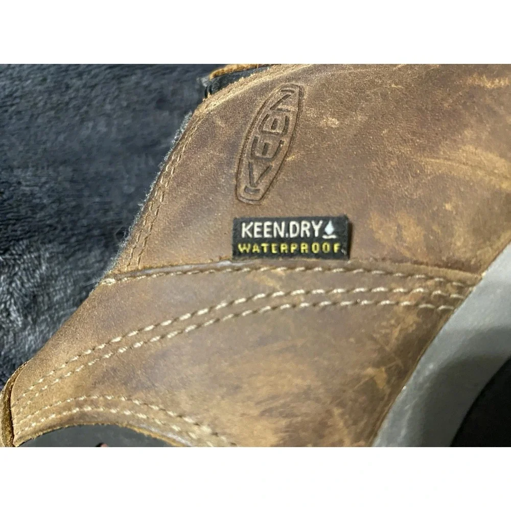 Keen Brixen Men's 8.5 Brown Leather Waterproof Low Slip On Insulate Shoe Boots